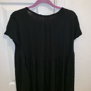 Free People Black Flowy Peplum Top Size Medium